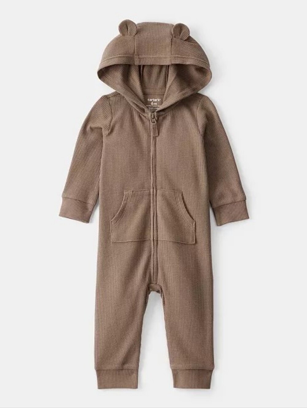 Baby Bear Zip-Up Hooded Jumpsuit